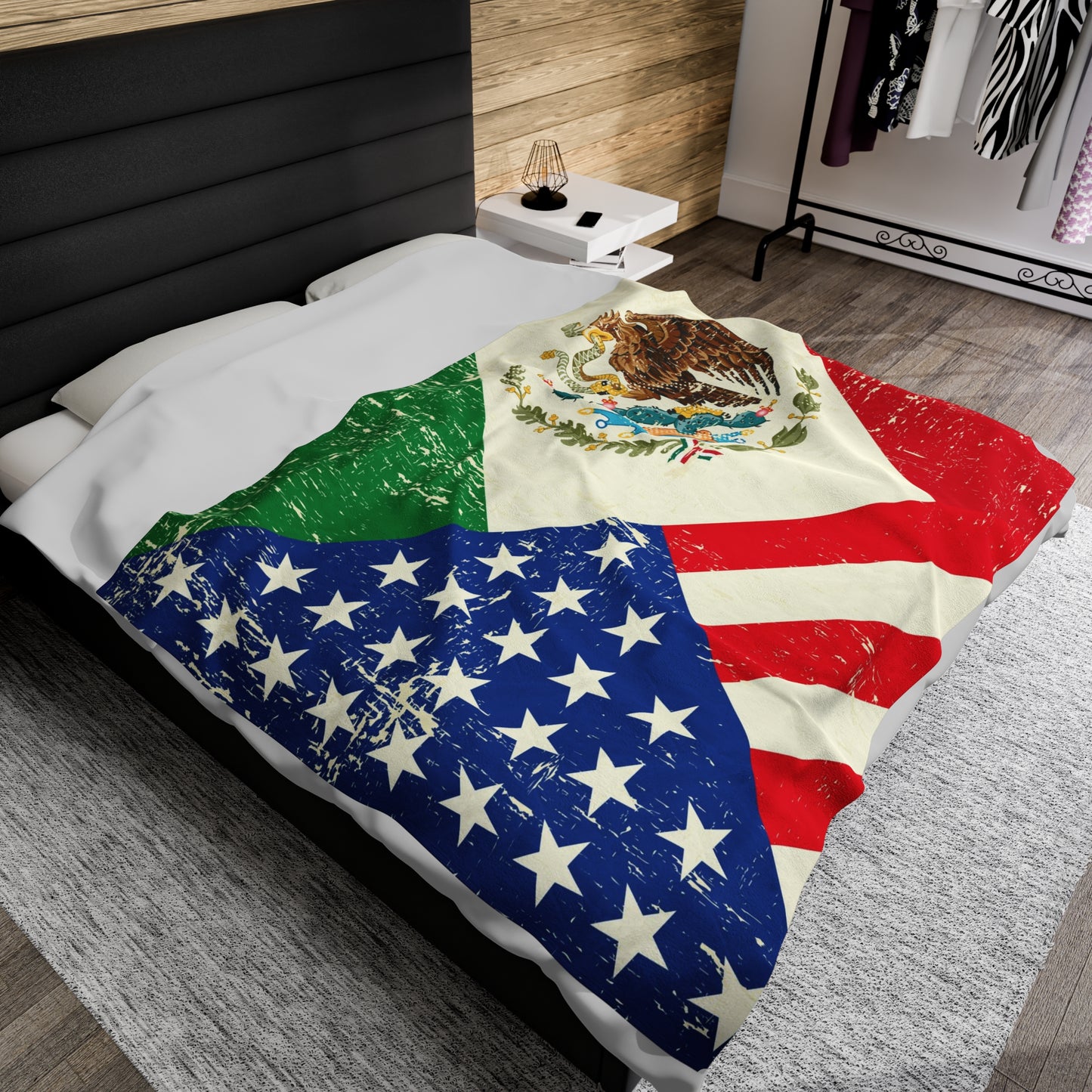 Mexican American Velveteen Plush Blanket