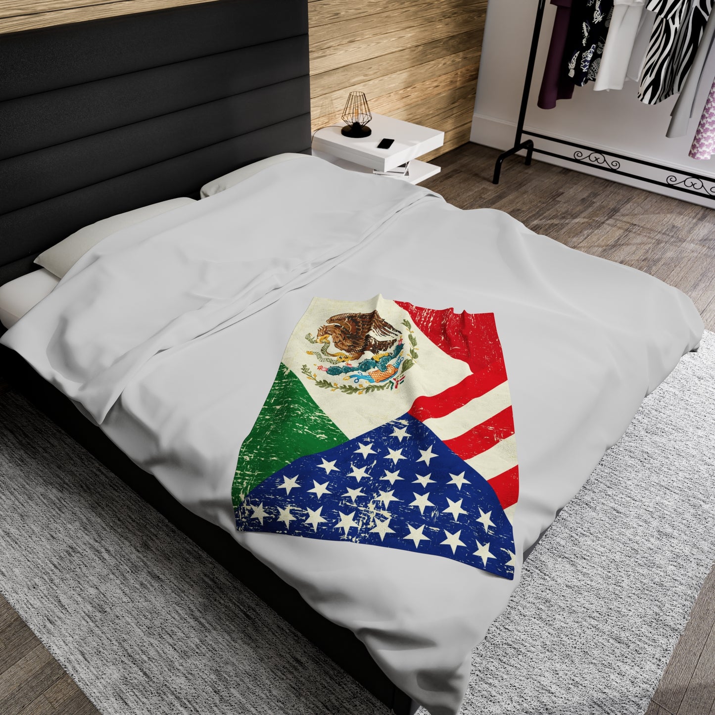 Mexican American Velveteen Plush Blanket